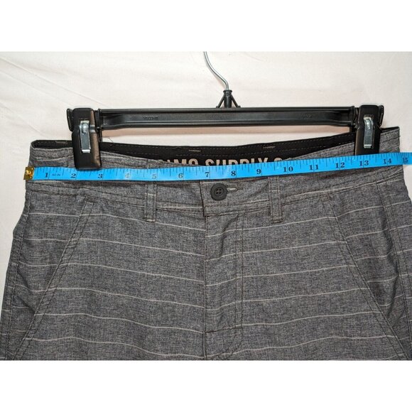 Mossimo Supply Co. Mens 28W Gray Striped Mid Rise Chino Bermuda Hybrid Shorts - Picture 3 of 5